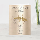 Hochzeit in Urlaubsort Passport Weltkarte St. Thom Einladung (Vorderseite)