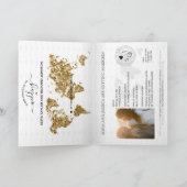 Hochzeit in Urlaubsort Passport Weltkarte St. Thom Einladung (Innenseite)