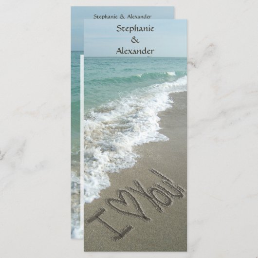 Hochzeit in Urlaubsort-Programm, Beach Theme Programm (Vorne/Hinten)