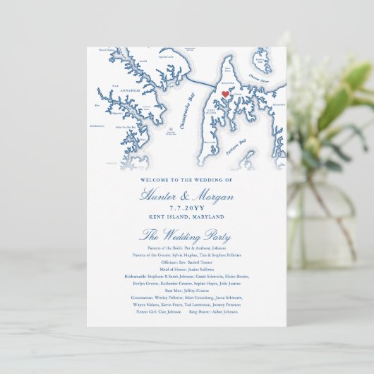 Hochzeit in Urlaubsort-Programm für Kent Island Ma Programm (Stehend Vorderseite)