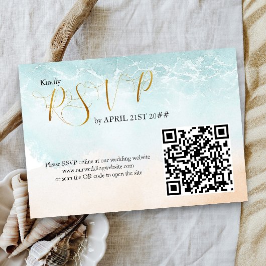 Hochzeit in Urlaubsort QR RSVP Karte