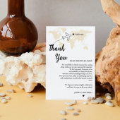 Hochzeit in Urlaubsort Raten Tabelle danke Karte