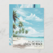 Hochzeit in Urlaubsort Rett Datum Ankündigungspostkarte (Vorne/Hinten)