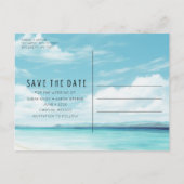 Hochzeit in Urlaubsort Rett Datum Ankündigungspostkarte (Rückseite)