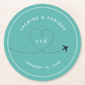Hochzeit in Urlaubsort Runder Pappuntersetzer (Vorderseite)