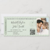 Hochzeit in Urlaubsort Sage Boarding Pass QR Code Einladung (Vorderseite)