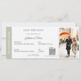 Hochzeit in Urlaubsort Sage Green Save The Date