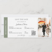 Hochzeit in Urlaubsort Sage Green Save The Date (Vorderseite)