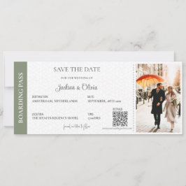 Hochzeit in Urlaubsort Sage Green Save The Date