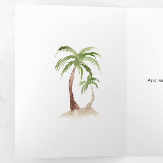 Hochzeit in Urlaubsort Saint Lucia Dreifach Gefaltete Karte (Innen Erste Seite)