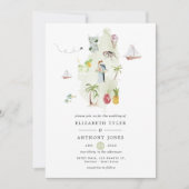 Hochzeit in Urlaubsort Saint Lucia Einladung (Vorderseite)