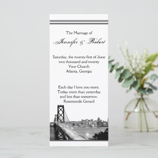 Hochzeit in Urlaubsort San Francisco Programm (Stehend Vorderseite)