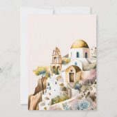 Hochzeit in Urlaubsort Santorin Einladung (Rückseite)