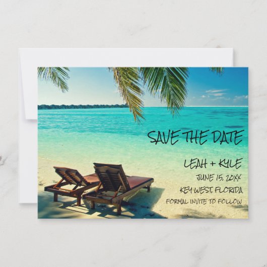 Hochzeit in Urlaubsort Save the Date (Vorderseite)