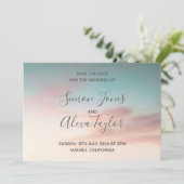 Hochzeit in Urlaubsort Save the Date (Stehend Vorderseite)