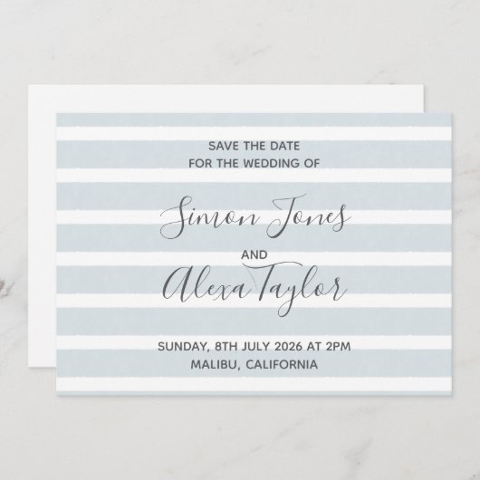 Hochzeit in Urlaubsort Save the Date (Vorne/Hinten)