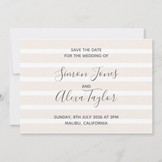 Hochzeit in Urlaubsort Save the Date (Vorderseite)