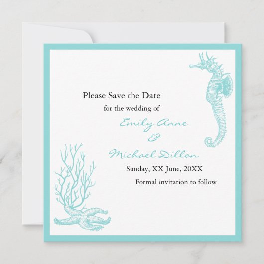 Hochzeit in Urlaubsort Save the Date (Vorderseite)