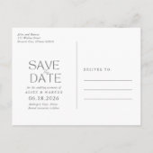 Hochzeit in Urlaubsort Save the Date Ankündigungspostkarte (Rückseite)