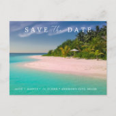 Hochzeit in Urlaubsort Save the Date Ankündigungspostkarte (Vorderseite)