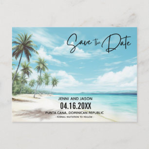 Hochzeit in Urlaubsort Save the Date Ankündigungspostkarte