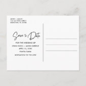 Hochzeit in Urlaubsort Save the Date Ankündigungspostkarte (Rückseite)