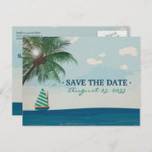 Hochzeit in Urlaubsort Save the Date Ankündigungspostkarte (Vorne/Hinten)