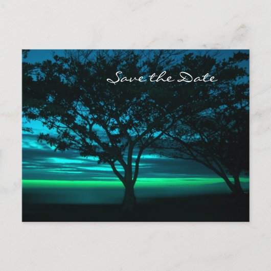 Hochzeit in Urlaubsort Save the Date Ankündigungspostkarte (Vorderseite)