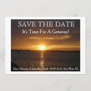 Hochzeit in Urlaubsort Save the Date. Date