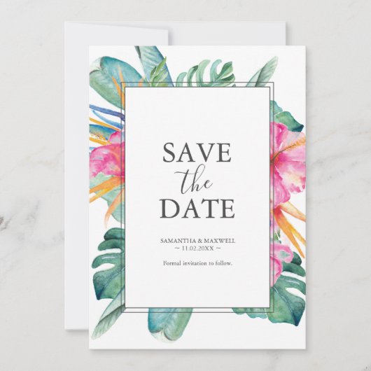 Hochzeit in Urlaubsort Save the Date Einladung (Vorderseite)