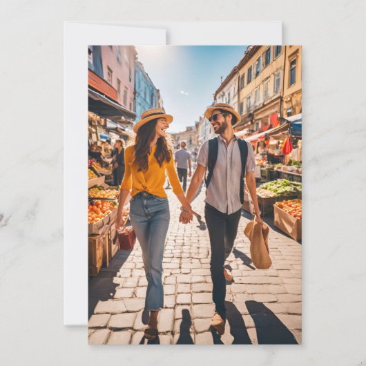 Hochzeit in Urlaubsort Save the Date Einladung (Vorderseite)