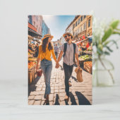 Hochzeit in Urlaubsort Save the Date Einladung (Stehend Vorderseite)