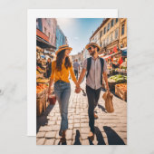 Hochzeit in Urlaubsort Save the Date Einladung (Vorne/Hinten)