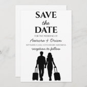 Hochzeit in Urlaubsort Save the Date Einladung (Vorne/Hinten)