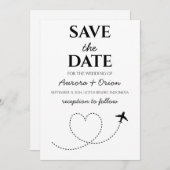Hochzeit in Urlaubsort Save the Date Einladung (Vorne/Hinten)