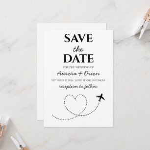 Hochzeit in Urlaubsort Save the Date Einladung