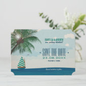 Hochzeit in Urlaubsort Save the Date Einladung (Stehend Vorderseite)