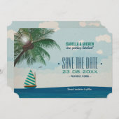 Hochzeit in Urlaubsort Save the Date Einladung (Vorne/Hinten)