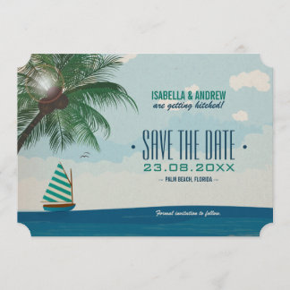 Hochzeit in Urlaubsort Save the Date Einladung
