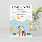Hochzeit in Urlaubsort Save the Date Einladung (Stehend Vorderseite)