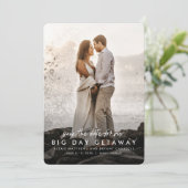 Hochzeit in Urlaubsort Save the Date Fotokarte (Stehend Vorderseite)