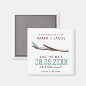 Hochzeit in Urlaubsort Save the Date Magnet (Vorderseite/Rückseite)