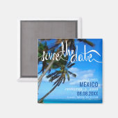 Hochzeit in Urlaubsort Save the Date Magnet (Vorderseite/Rückseite)