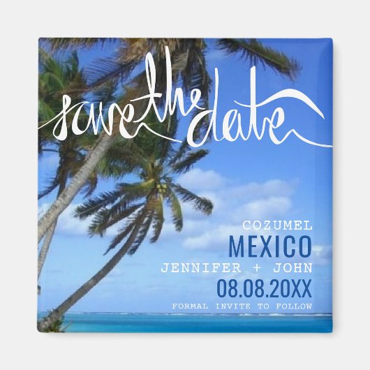 Hochzeit in Urlaubsort Save the Date Magnet (Vorne)
