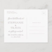 Hochzeit in Urlaubsort Save the Date Mauve Map Ankündigungspostkarte (Rückseite)