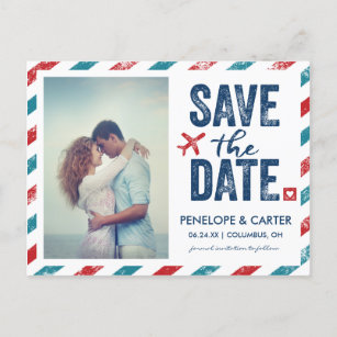 Hochzeit in Urlaubsort   Save the Date Postkarte