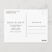Hochzeit in Urlaubsort Save the Date Postkarte (Rückseite)