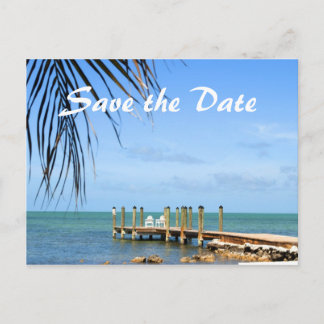 Hochzeit in Urlaubsort Save the Date Postkarte