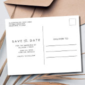 Hochzeit in Urlaubsort Save the Date Postkarte