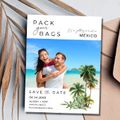 Hochzeit in Urlaubsort Save the Date Postkarte